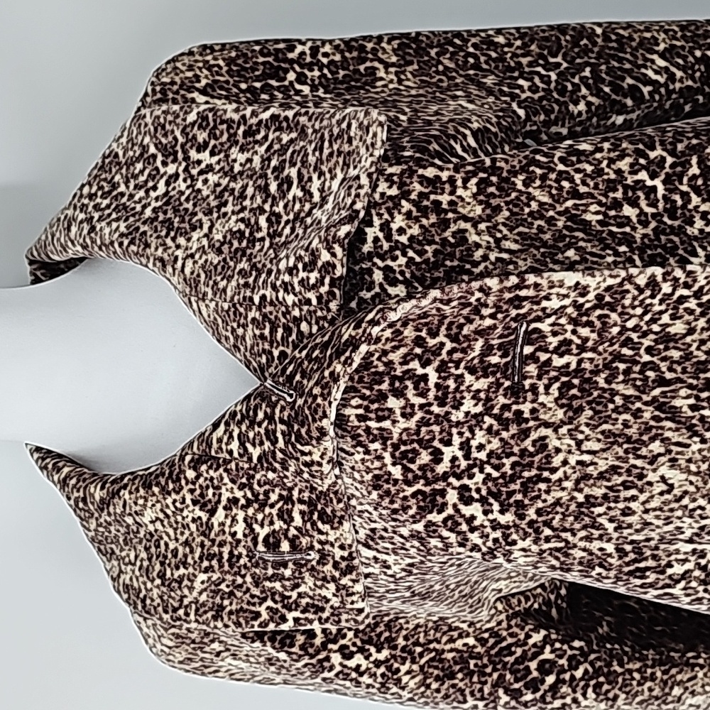 Talbots Classic Leopard Print Collared Lined Jack… - image 4